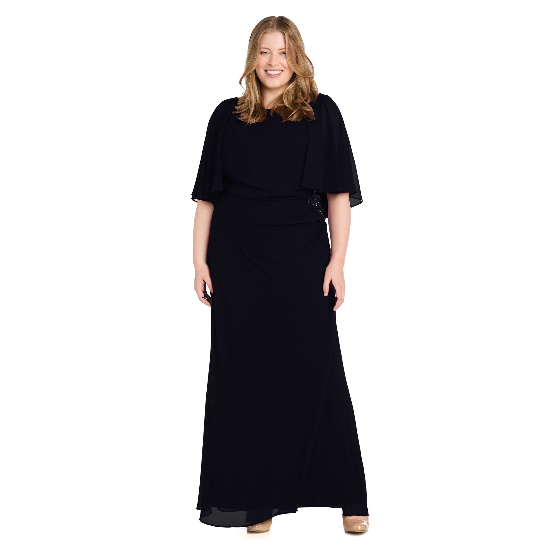 R&M Richards 3144W Plus Size Long Mother of the Bride Formal Dress