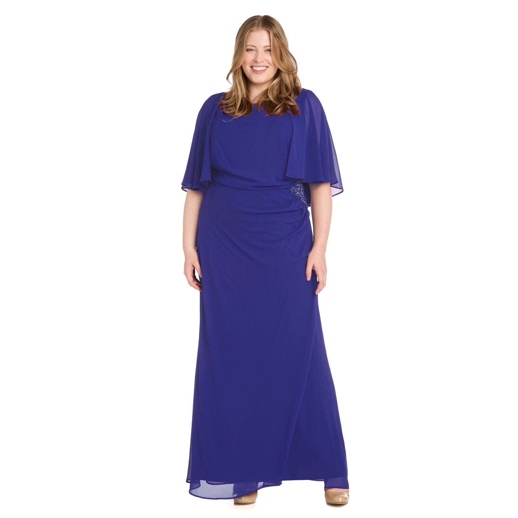 R&M Richards 3144W Plus Size Long Mother of the Bride Formal Dress