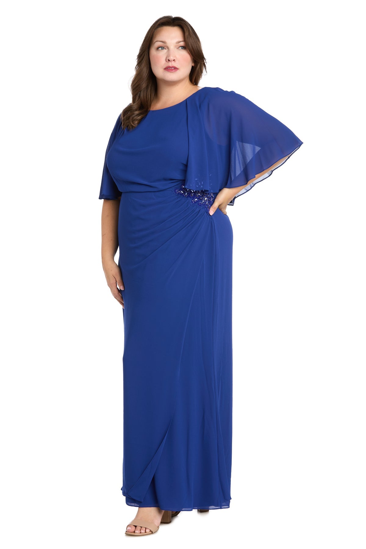 R&M Richards 3144W Plus Size Long Mother of the Bride Formal Dress