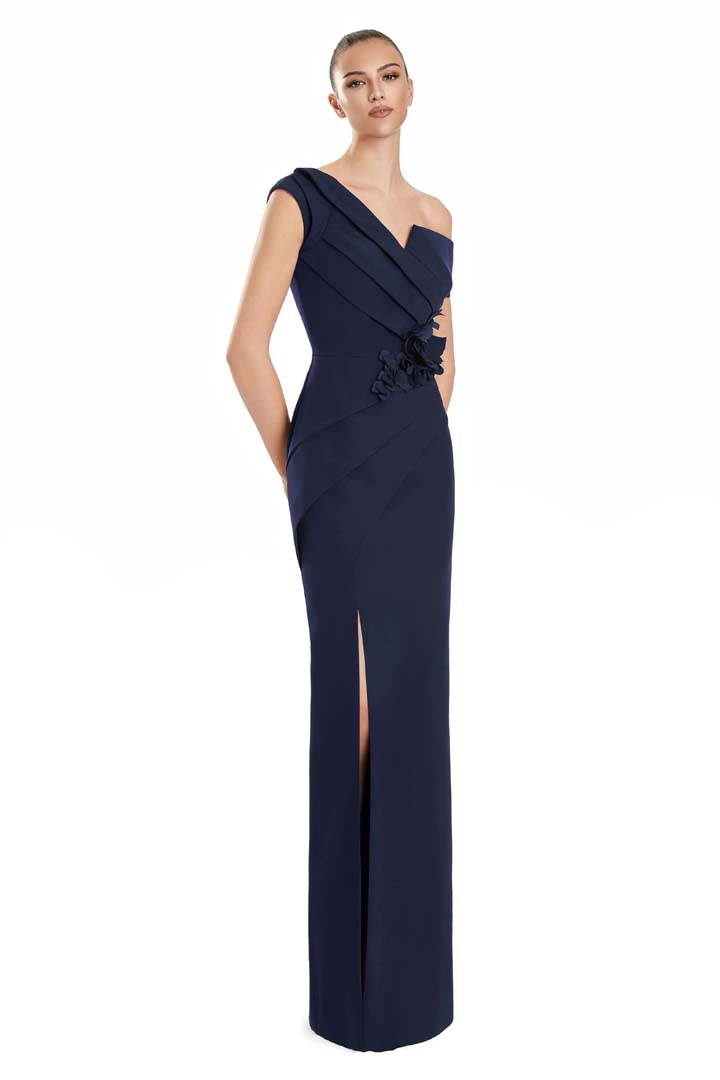 Formal Dresses Pleated Long Evening Formal Dress Navy