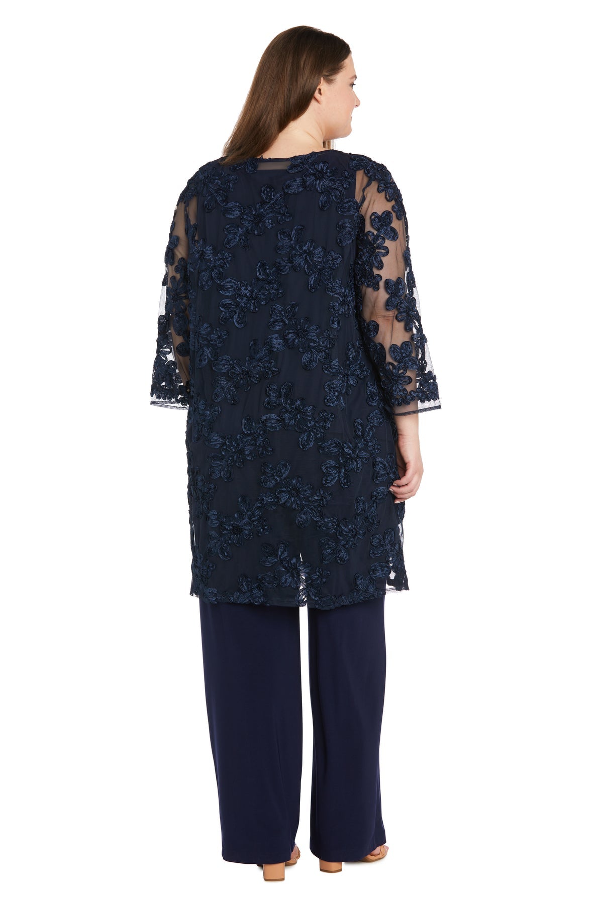 R&M Richards 3146W Long Plus Size Formal Floral Pantsuit