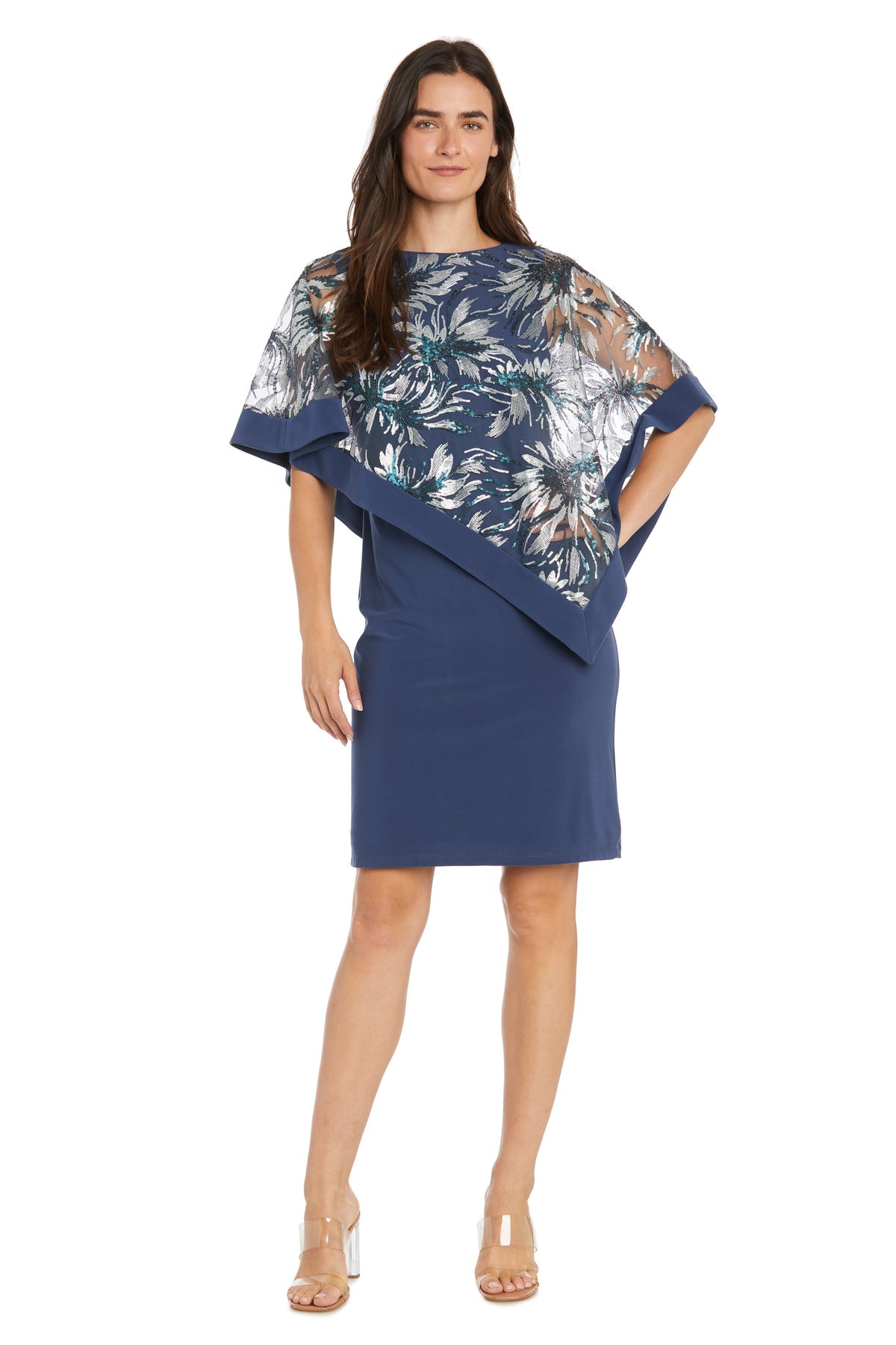 Short Mother of the Bride Dress Poncho Cocktail R&M Richards 3147
