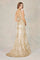 Prom Dresses Glitter Long Printed Prom Mermaid Formal Dress Champagne
