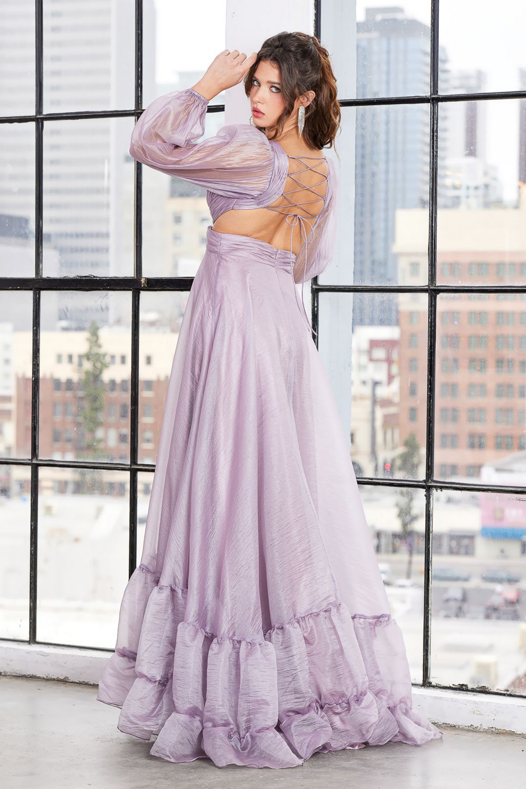 Prom Dresses A Line Tiered Long Formal Ruffle Prom Dress Mauve