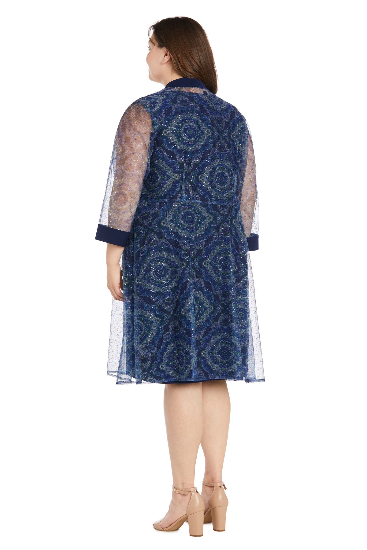 R&M Richards 3151W Short Sequin Jacket Mother of the Bride Plus Size Dress
