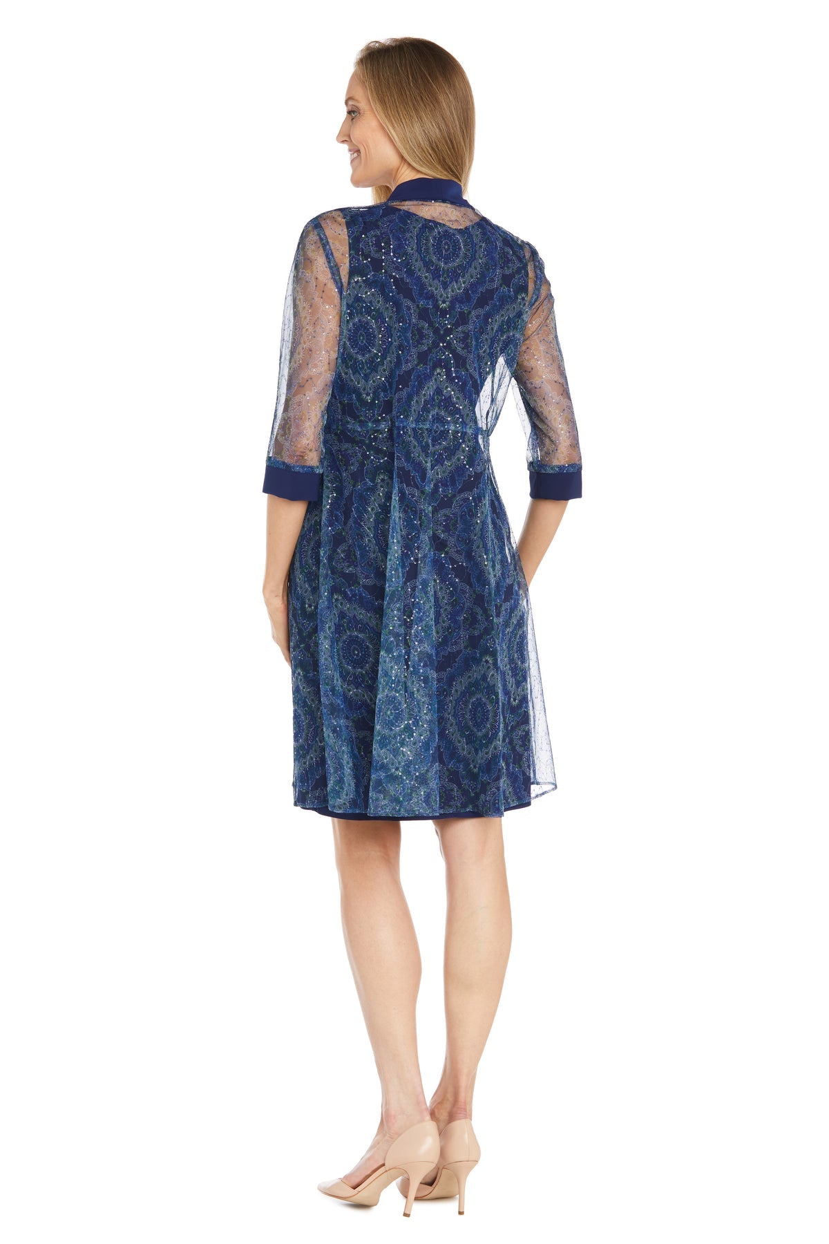 R&M Richards 3151P Short Sequin Jacket Formal Petite Dress