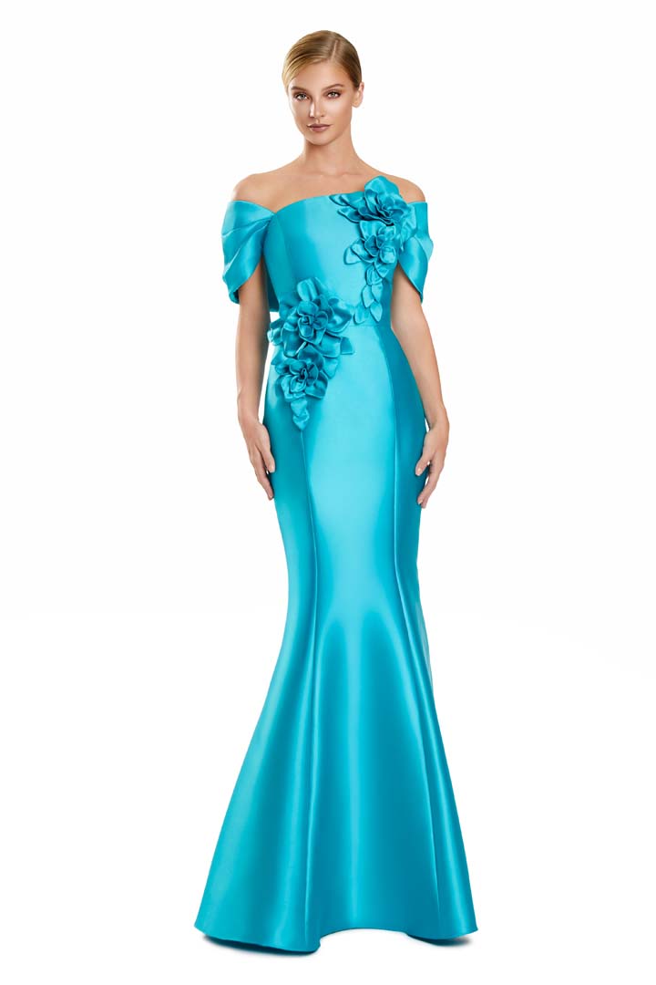 Formal Dresses Floral Long Mermaid Formal Evening Dress Turquoise
