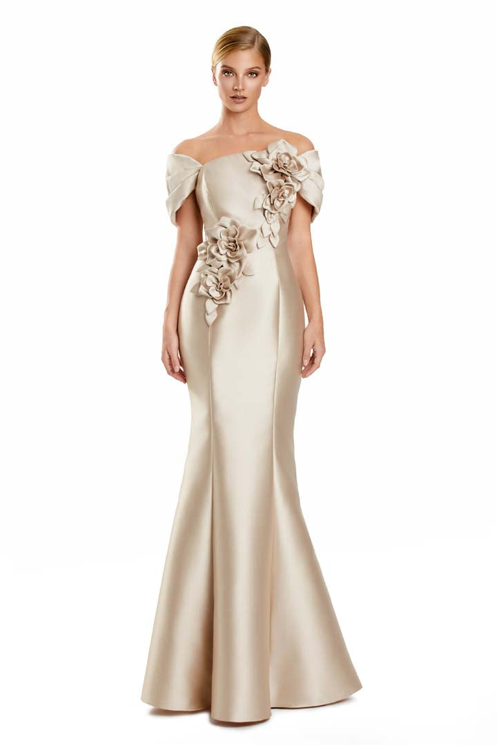 Formal Dresses Floral Long Mermaid Formal Evening Dress Wheat