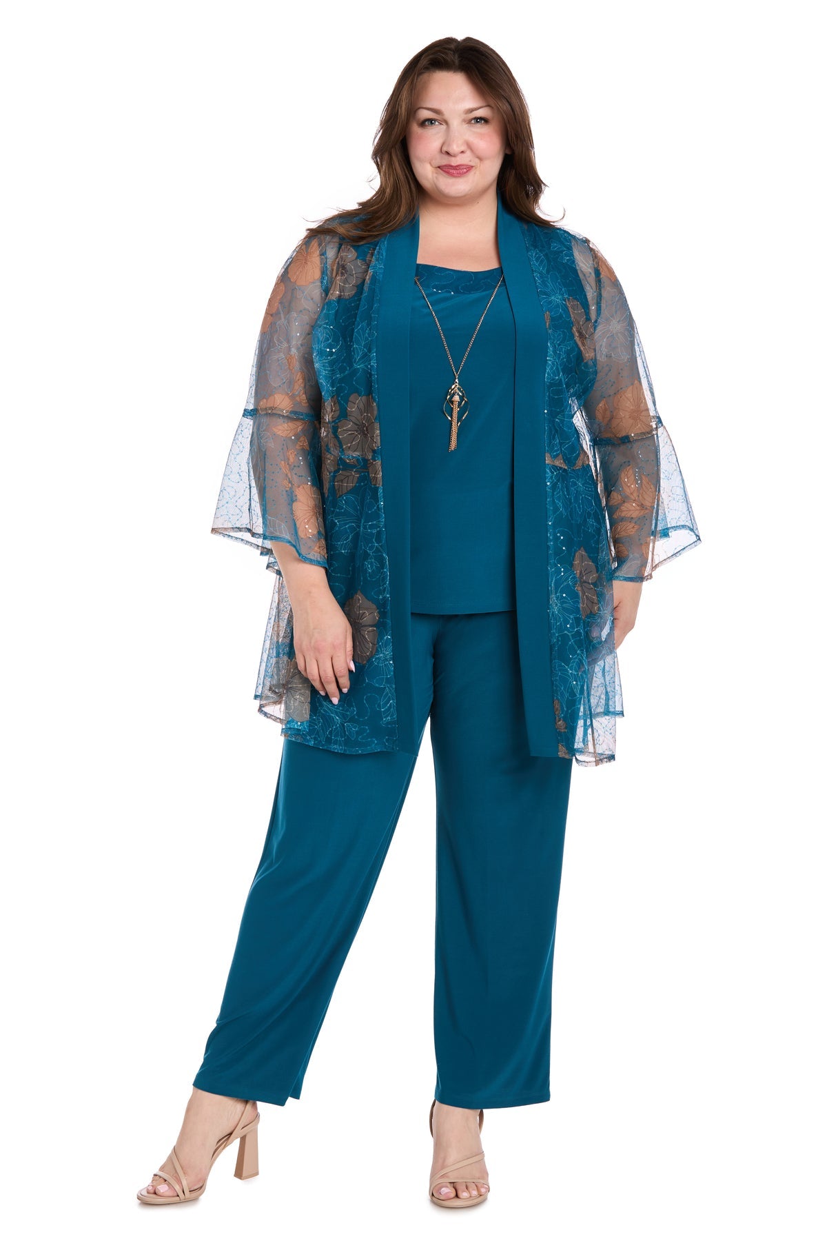 R&M Richards 3152W Long Plus Size Formal Mother of the Bride Pant Suit