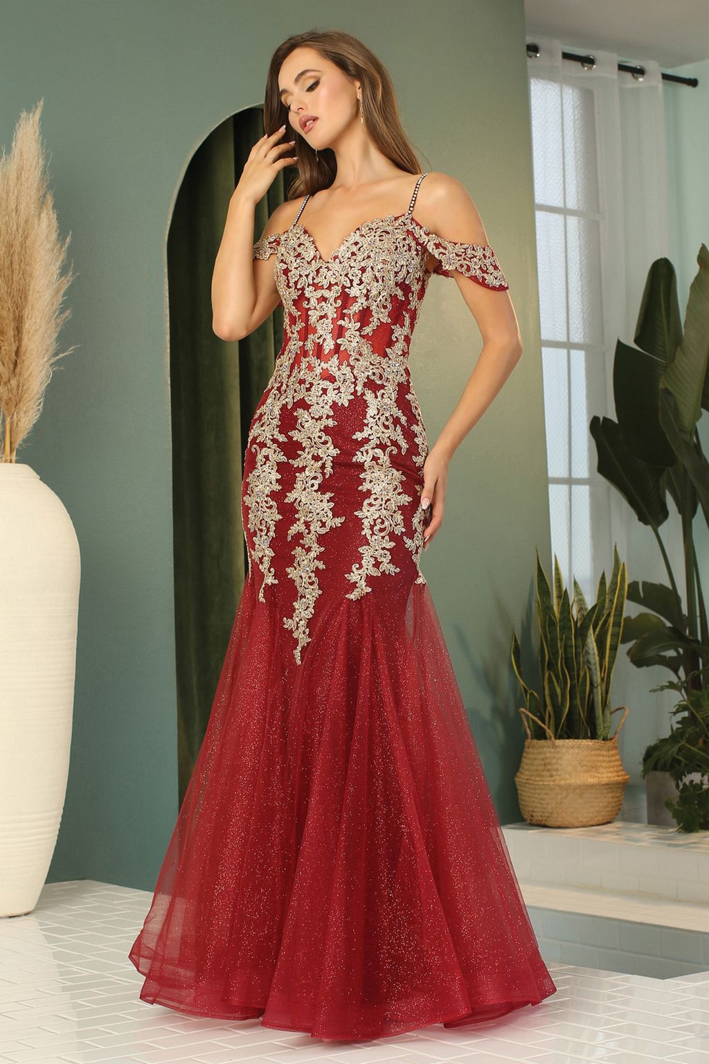 Adora 3156 Prom Mermaid Long Formal Applique Dress - Silver/Silver / L Adora 3156 Prom Mermaid Long Formal Applique Dress - Silver/Silver / L