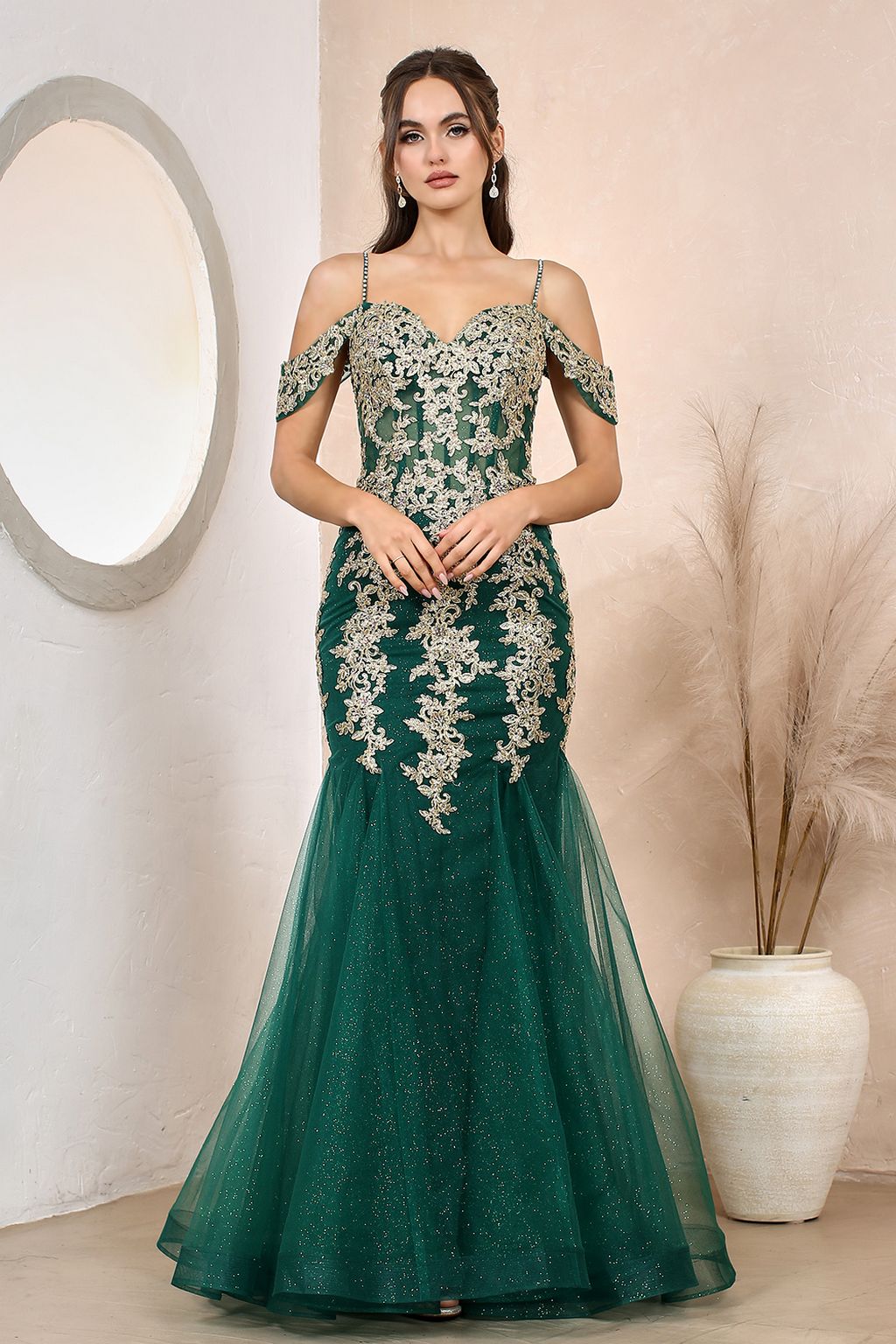 Adora 3156 Prom Mermaid Long Formal Applique Dress - Silver/Silver / L Adora 3156 Prom Mermaid Long Formal Applique Dress - Silver/Silver / L