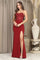 Prom Dresses Long Formal Fitted Lace Applique Prom Dress RedBurgundy