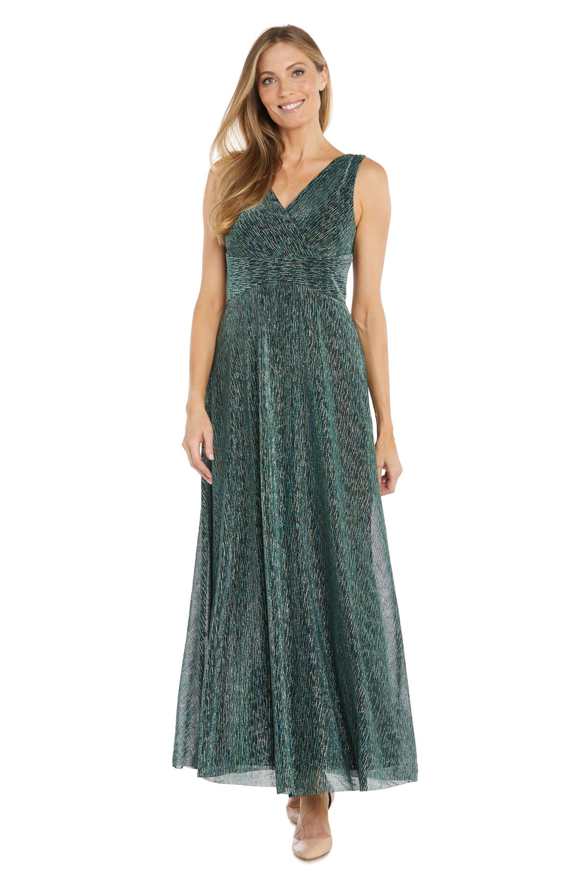 R&M Richards 3166 Long Evening Gown Metallic Formal Dress