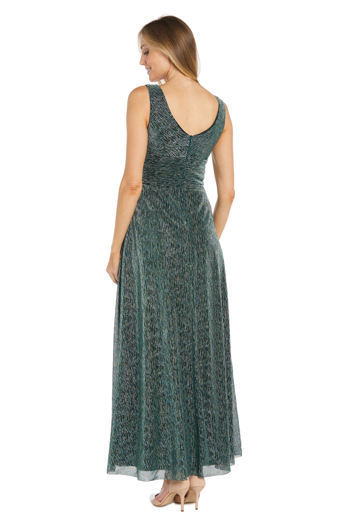 R&M Richards 3166 Long Evening Gown Metallic Formal Dress