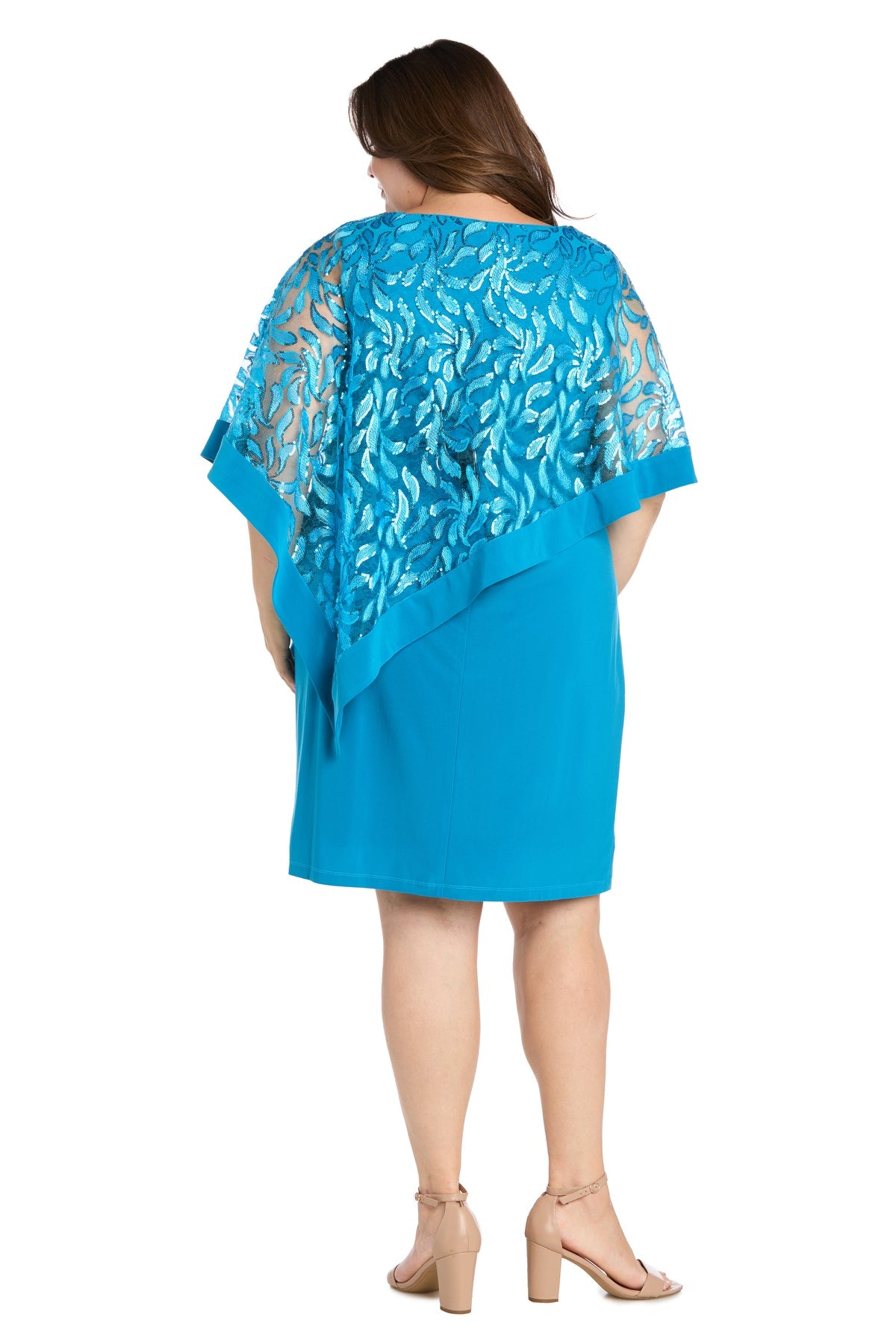 R&M Richards 3167W Short Plus Size Sequin Mother of the Bride Dress
