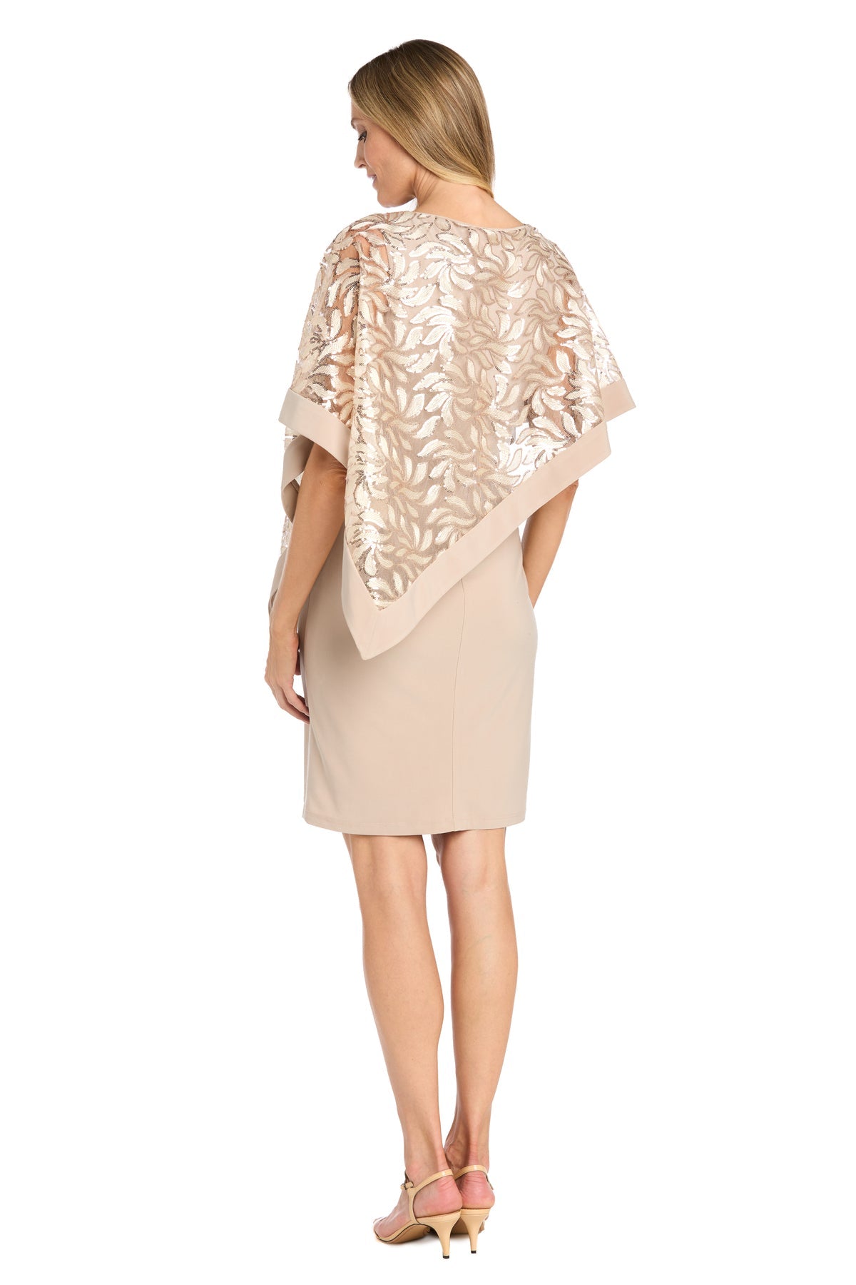 R&M Richards 3167 Mother of the Bride Short Cocktail Poncho Dress
