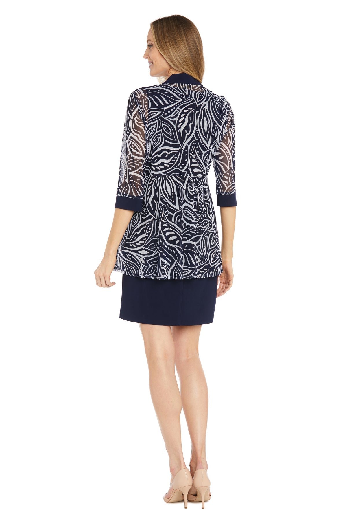 R&M Richards 3173P Short Printed Jacket Petite Dress