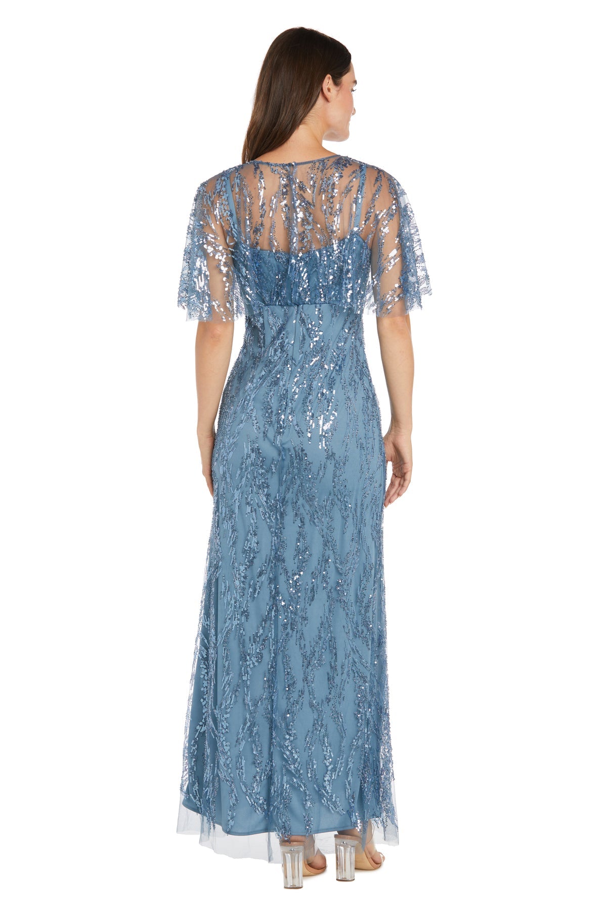 R&M Richards 3175 Long Formal Mother of the bride Cape Dress