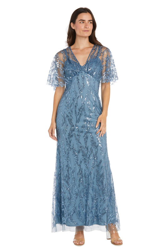 Mother of the Bride Dresses Long Formal Mother of the bride Cape Dress Blue