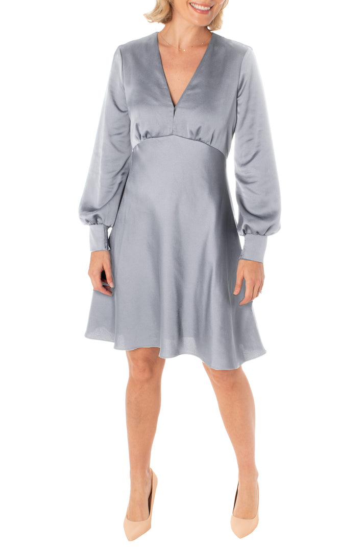 Taylor 3176M Long Sleeve A Line Short cocktail Dress