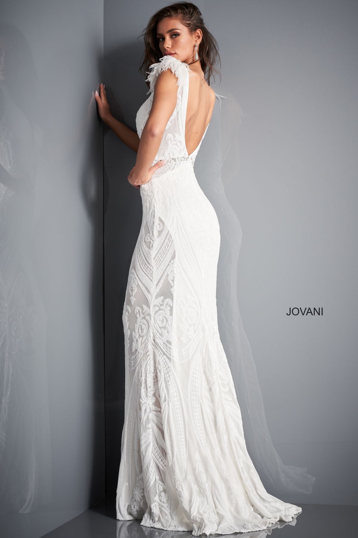 Wedding Dresses Long Pattern Sequin Wedding Dress White