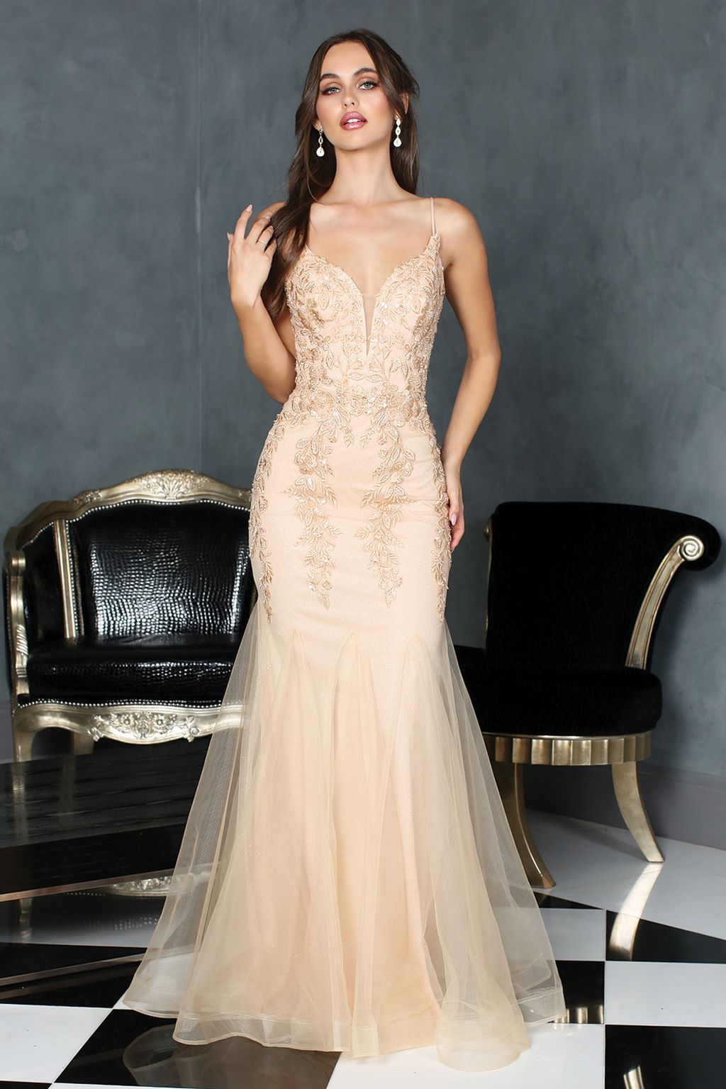 Adora 3183 Long Fitted Formal Prom Dress