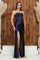 Prom Dresses Pleated Long Formal Lace Corset Prom Dress Navy