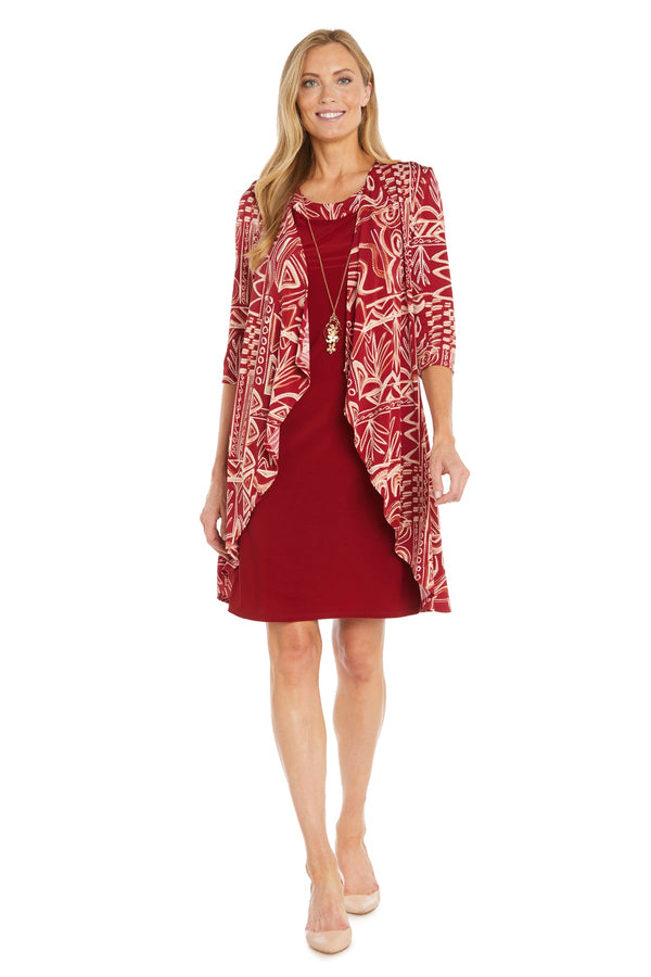 Short Print Dress Mother of the Bride Jacket R&M Richards 3187