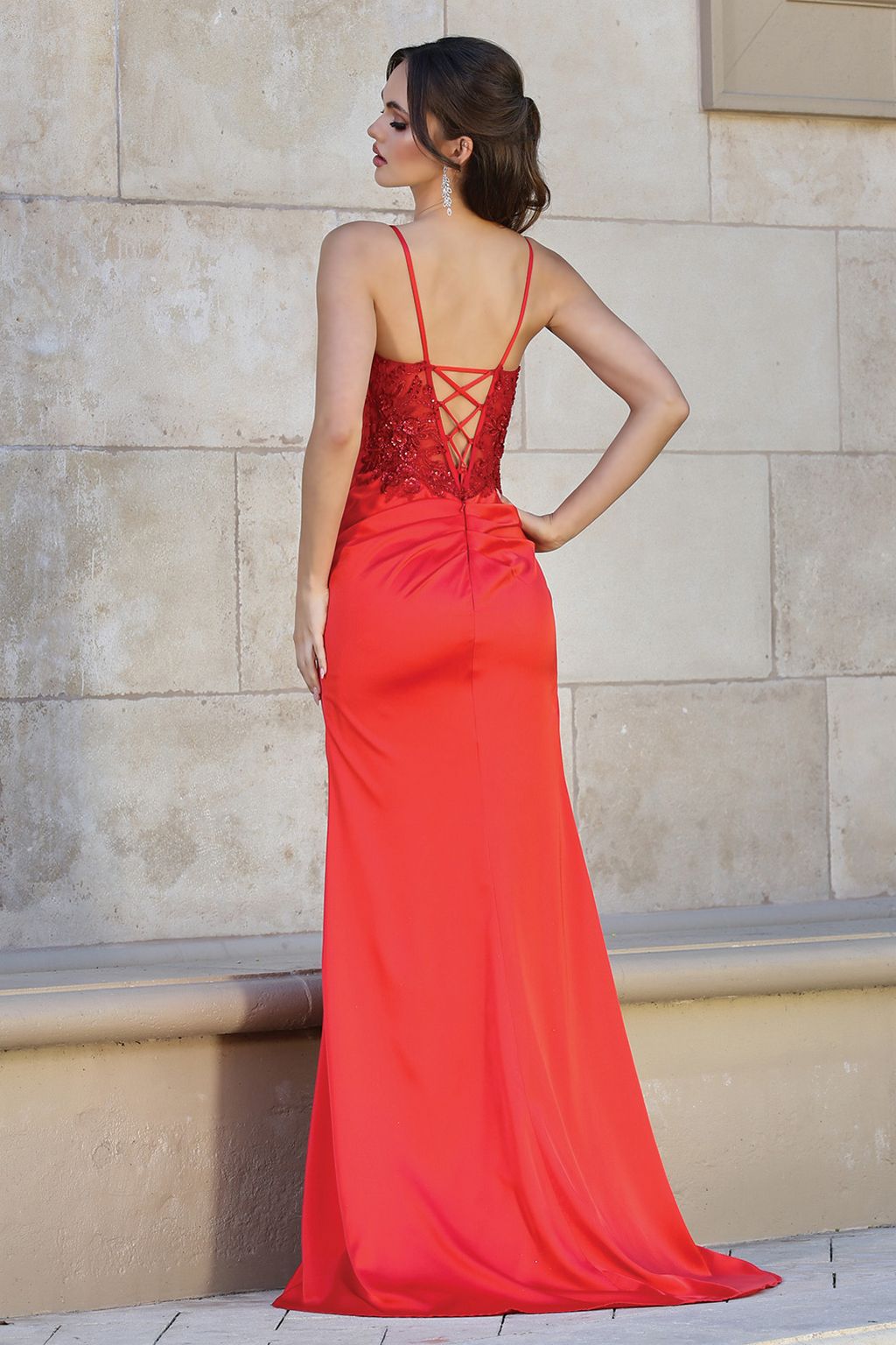 Adora 3192 Fitted Long Slit Formal Evening Prom Dress