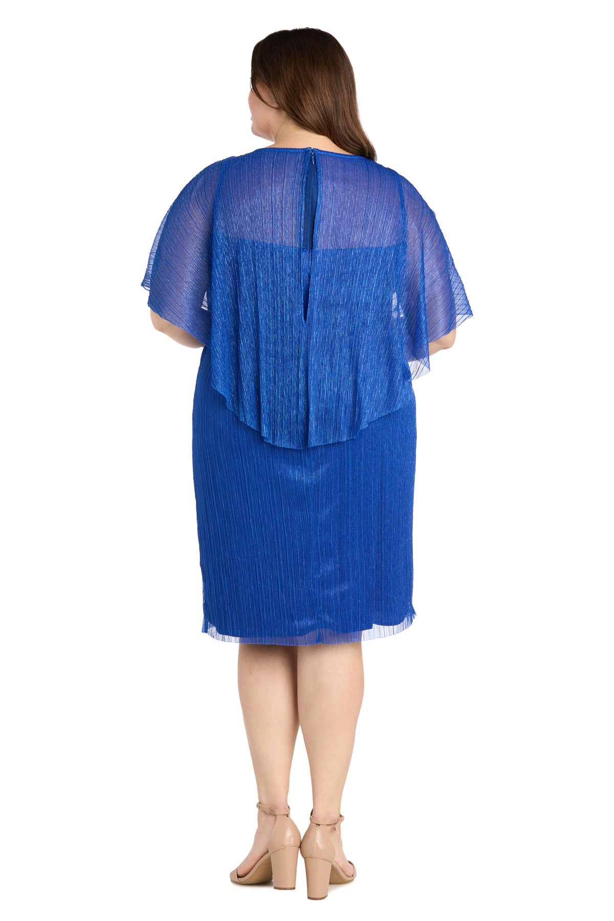 Plus Size Dresses Short Caplet Ruffle Cocktail Plus Size Dress Royal