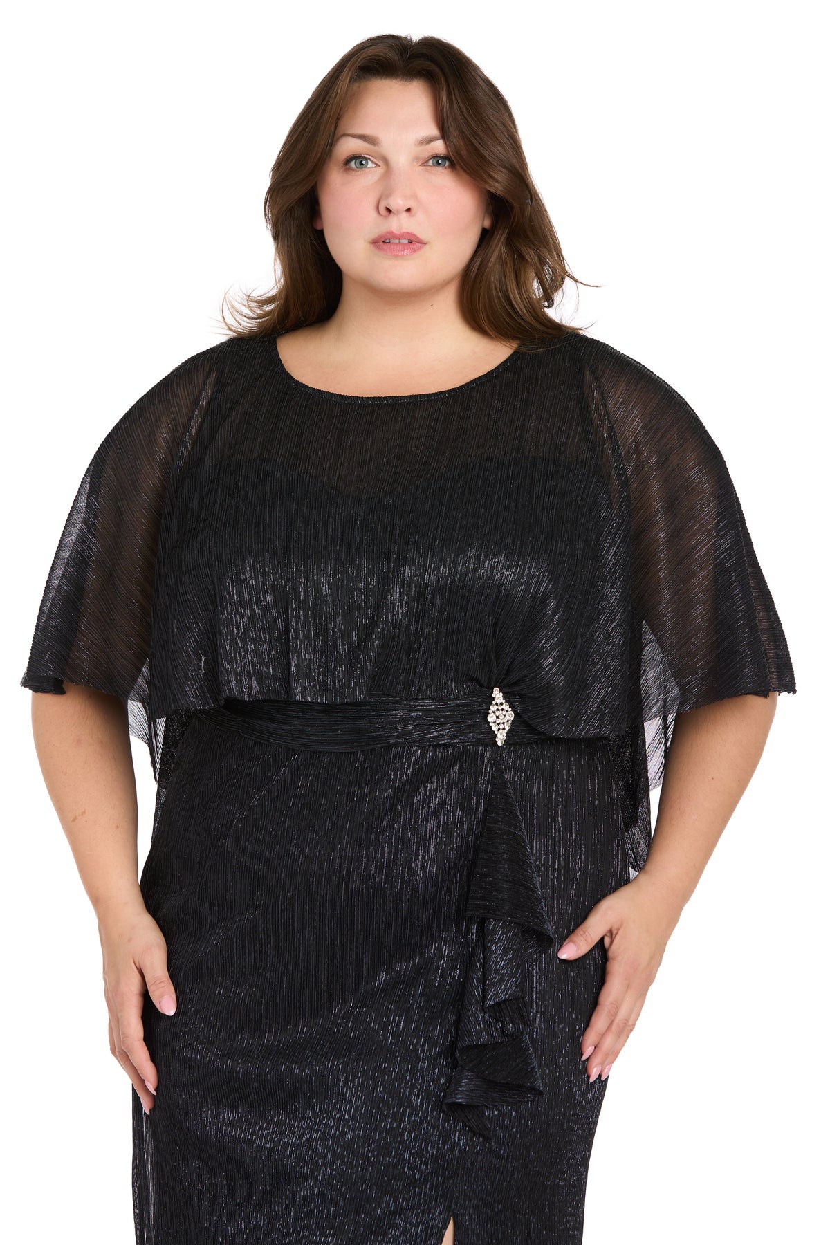 R&M Richards 3195W Short Cocktail Plus Size Caplet Dress