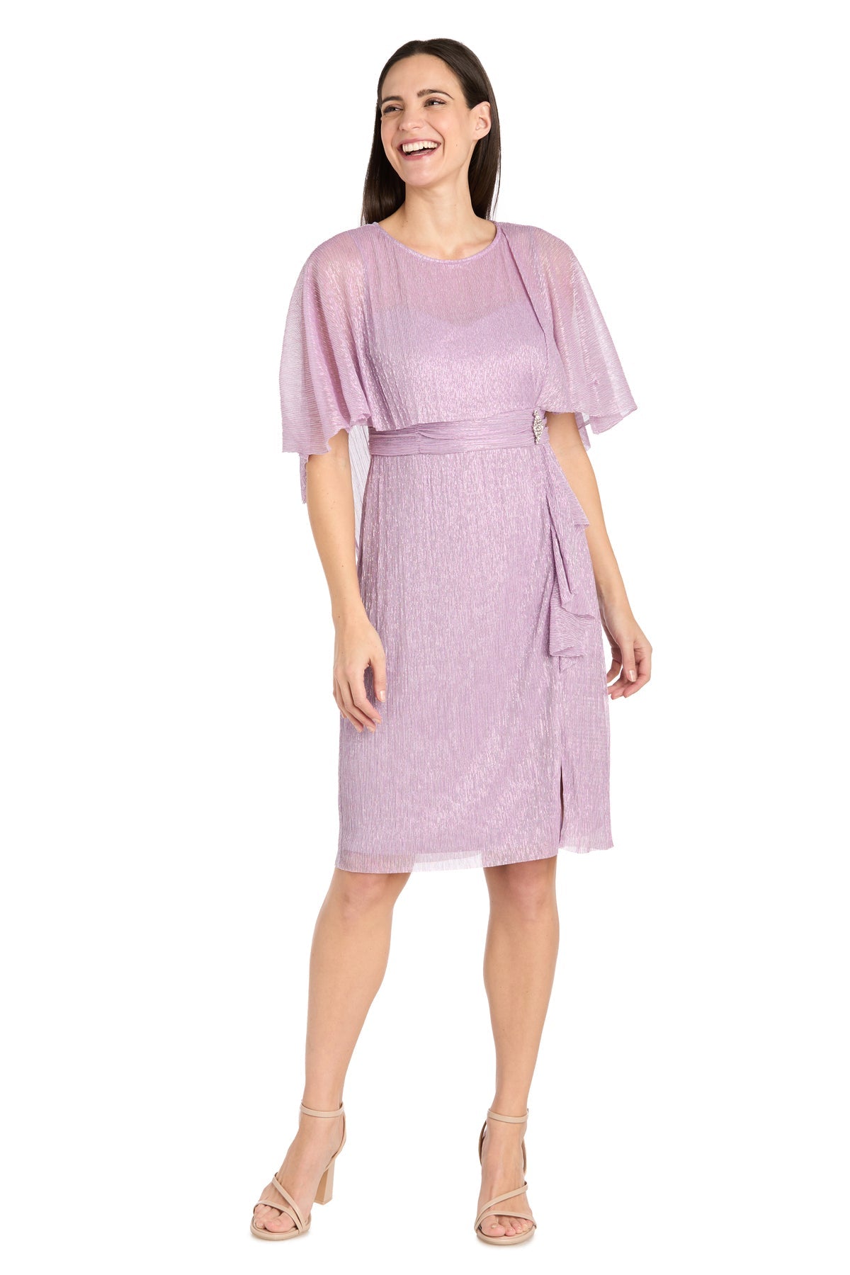 R&M Richards 3195 Short Ruffle Cocktail Caplet Dress