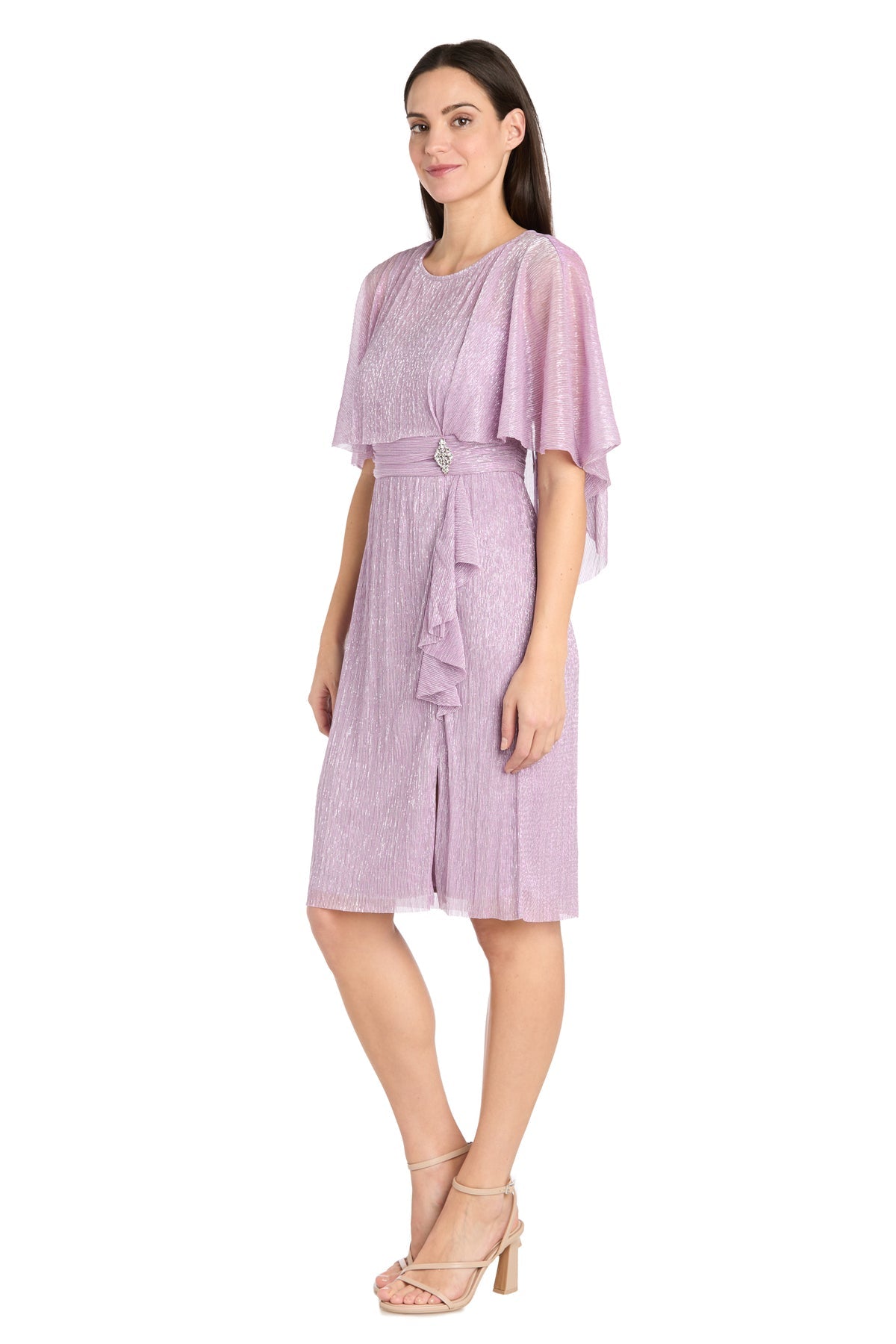 R&M Richards 3195 Short Ruffle Cocktail Caplet Dress