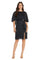 Cocktail Dresses Short Petite Ruffle Cocktail Caplet Dress Navy