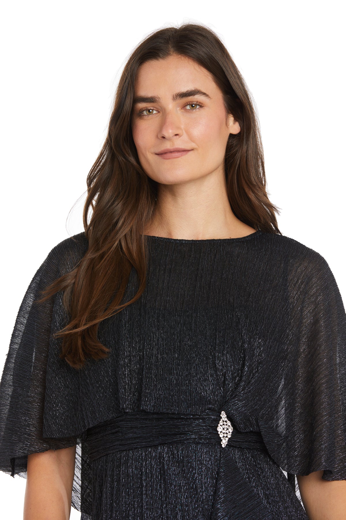R&M Richards 3195P Short Petite Ruffle Cocktail Caplet Dress