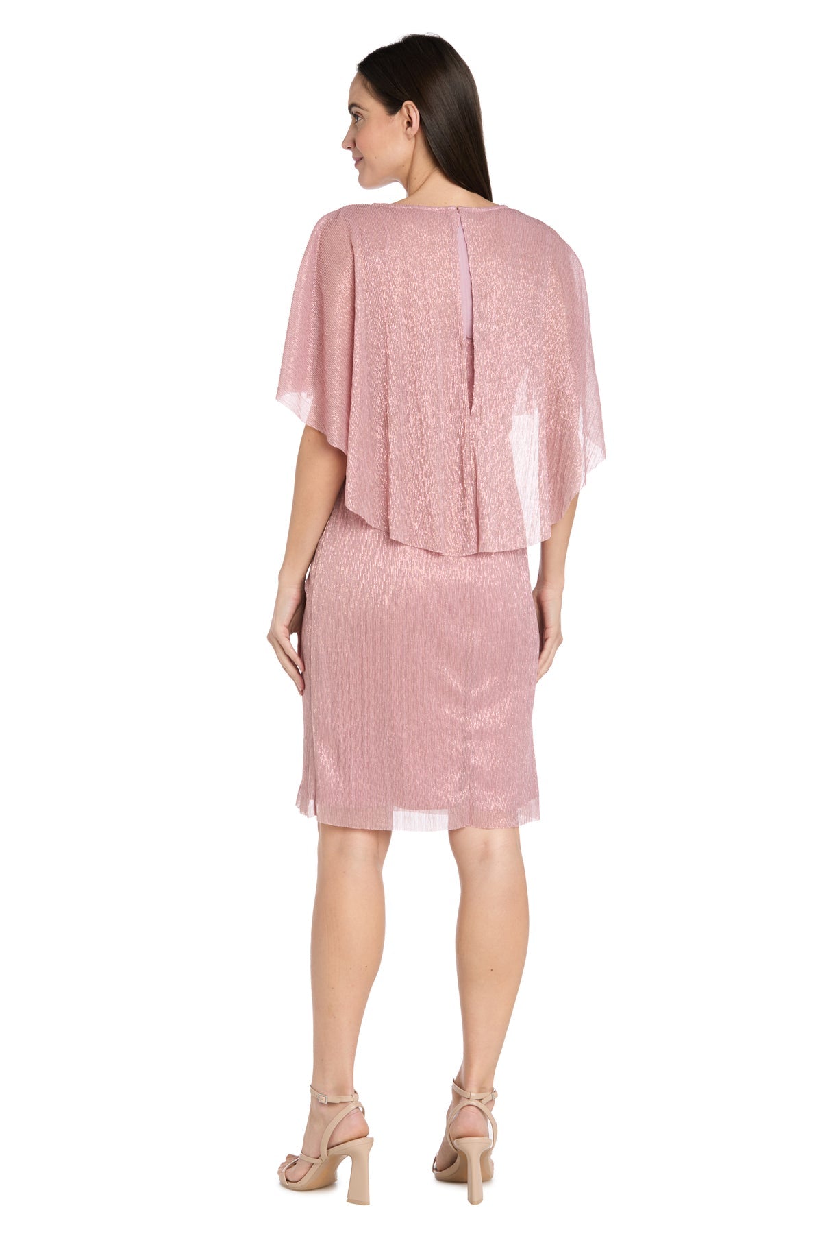 R&M Richards 3195P Short Petite Ruffle Cocktail Caplet Dress