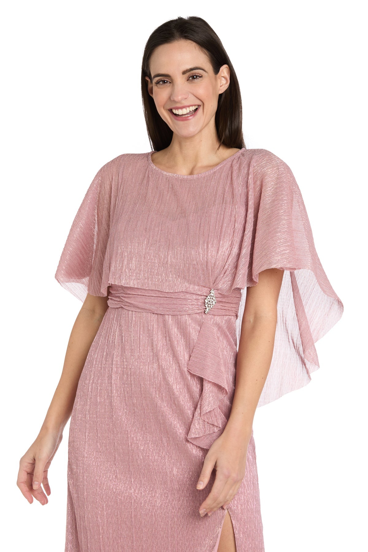 R&M Richards 3195P Short Petite Ruffle Cocktail Caplet Dress