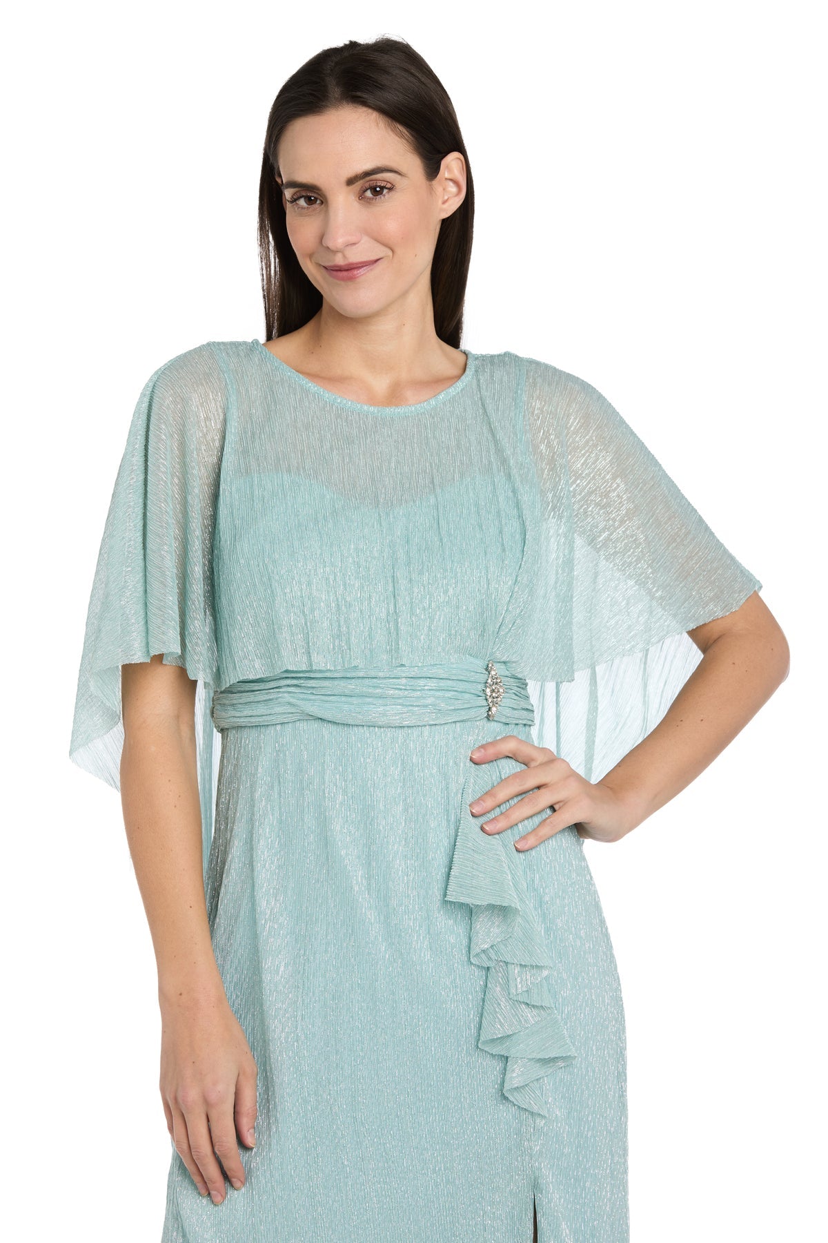 R&M Richards 3195 Short Ruffle Cocktail Caplet Dress