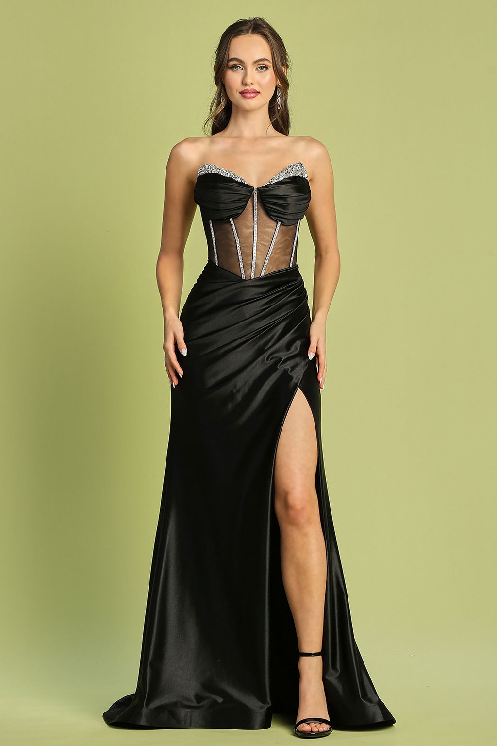 Prom Dresses Long Prom Pleated Formal Dress Black