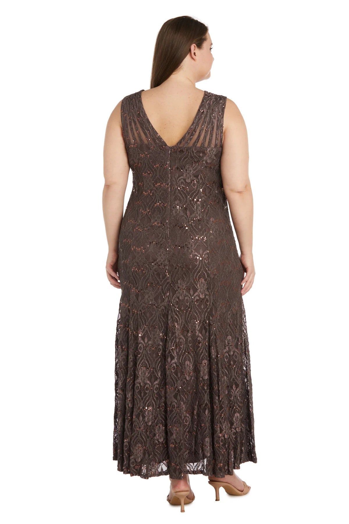 R&M Richards 3198W Plus Size Long Lace Gown
