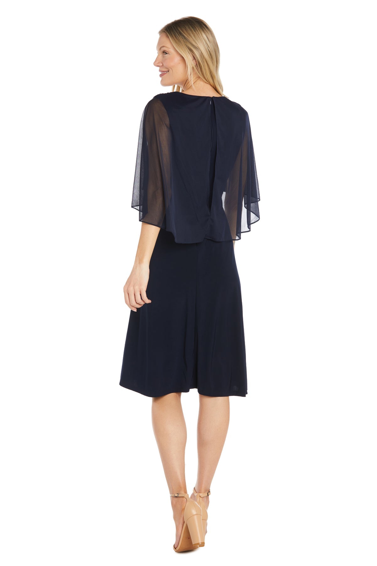 R&M Richards 3201 Short Cocktail Slit Caplet Dress