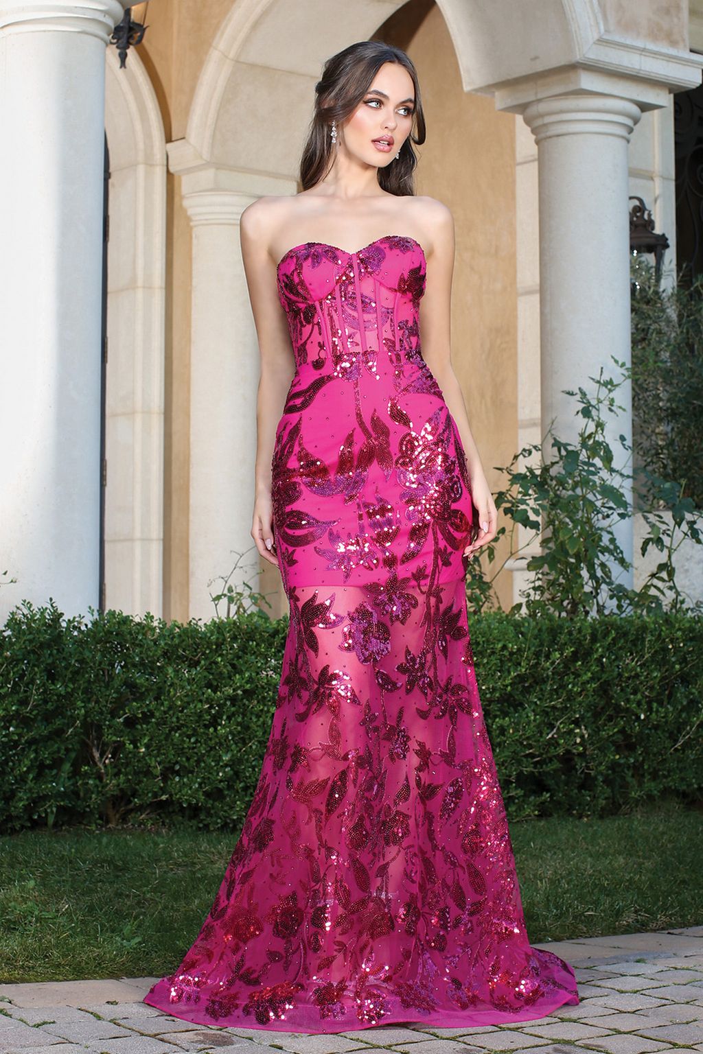 Adora 3203 Prom Long Mermaid Sequin Print Formal Dress