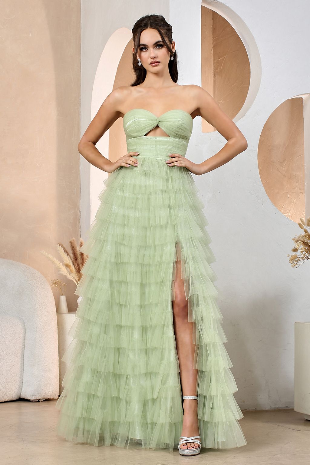 Adora 3204 Prom Long Tiered A Line Formal Dress