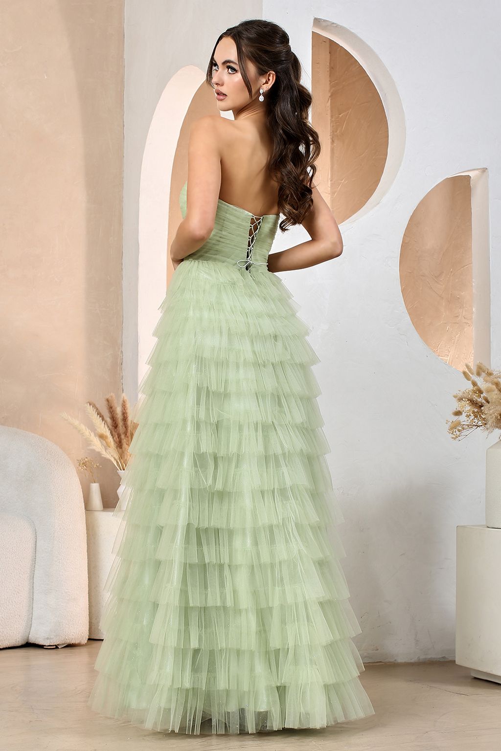 Adora 3204 Prom Long Tiered A Line Formal Dress