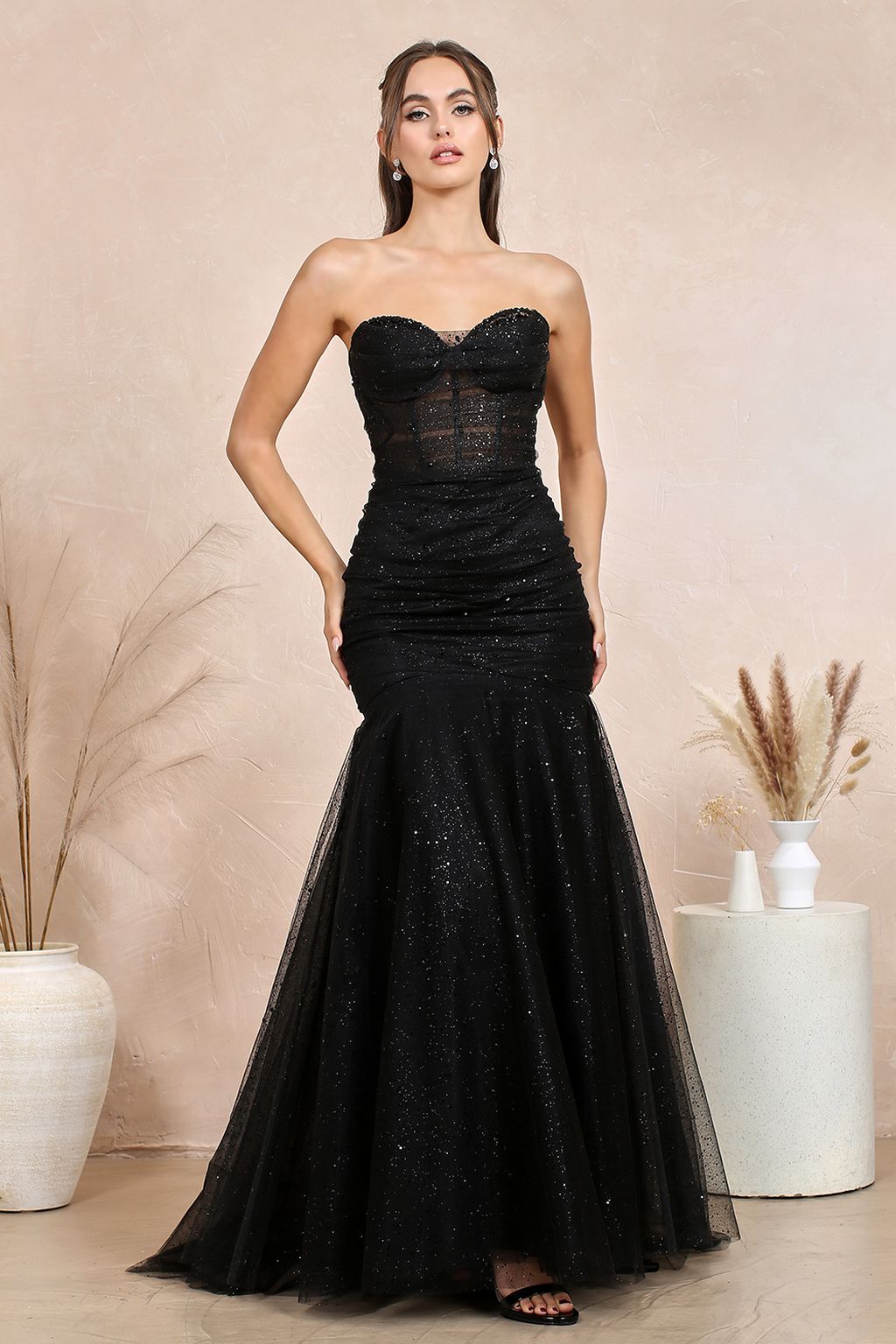 Adora 3207 Long Formal Glitter Mermaid Prom Dress