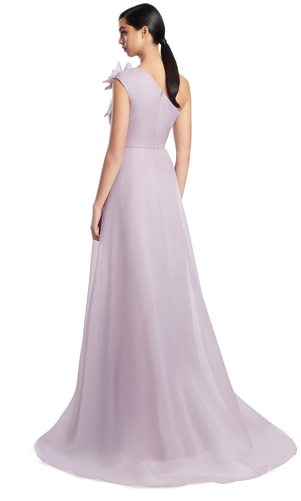 One Shoulder Long Satin Formal Gown by Alexander by Daymor 3209S26 in Lilac