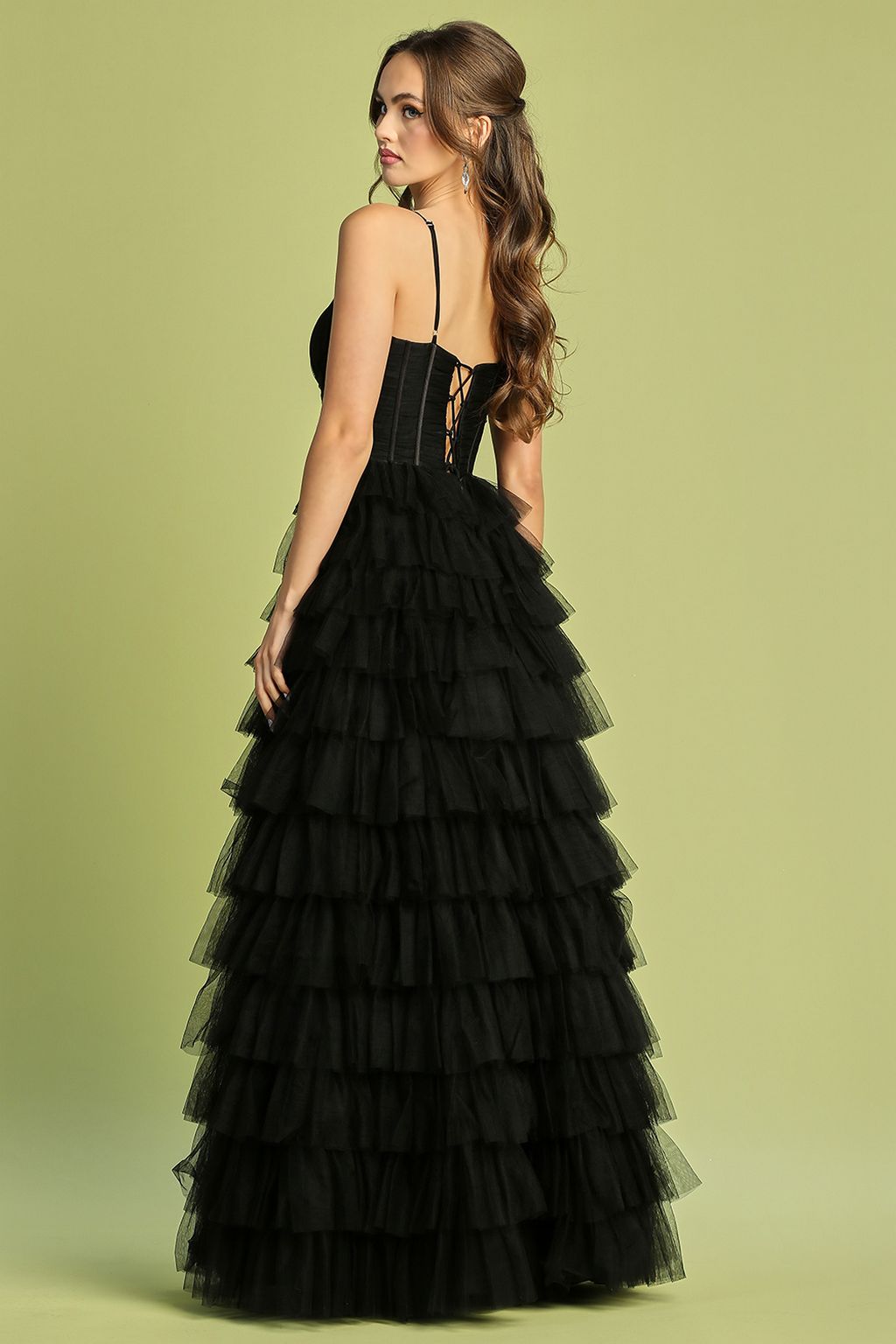 flowy layered dress Adora 3209 Long Prom Layered Slit Formal Dress – The Dress Outlet