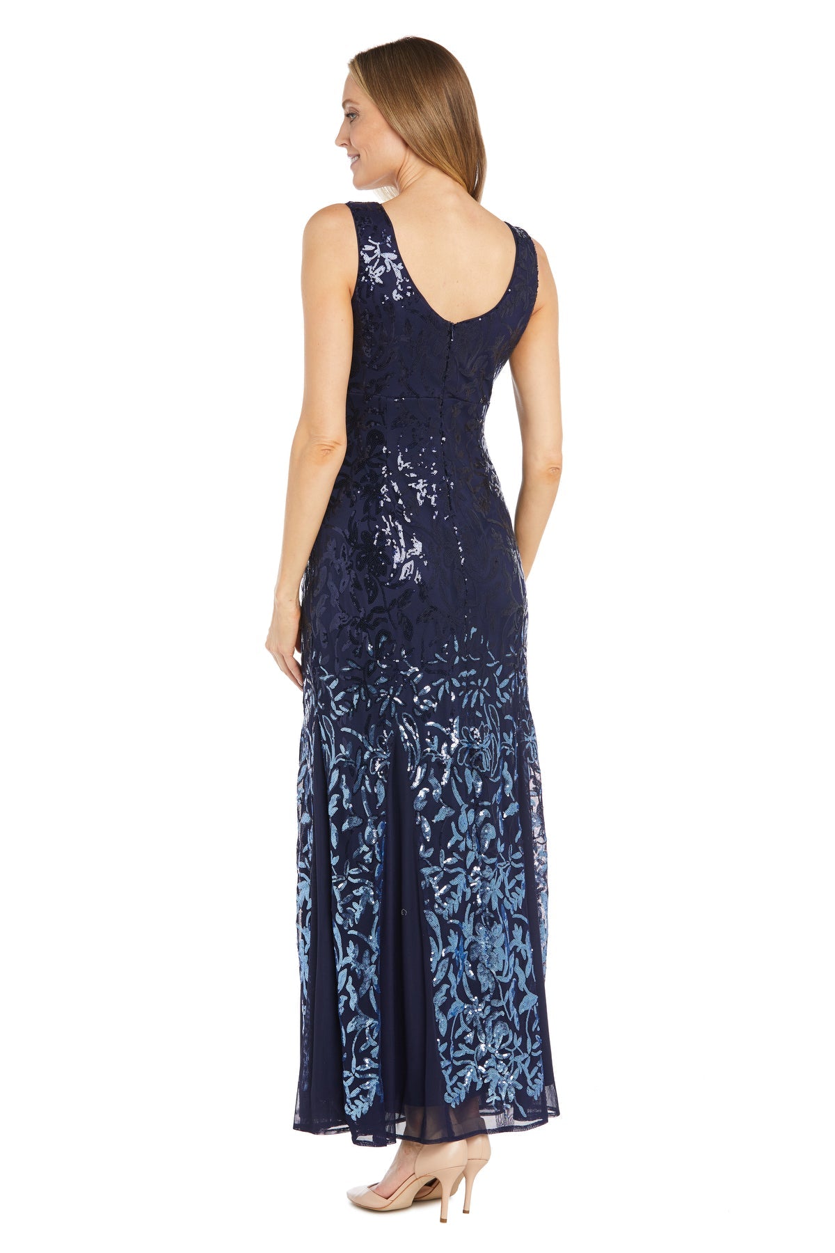R&M Richards 3209 Long Ombre Sequin Formal Dress