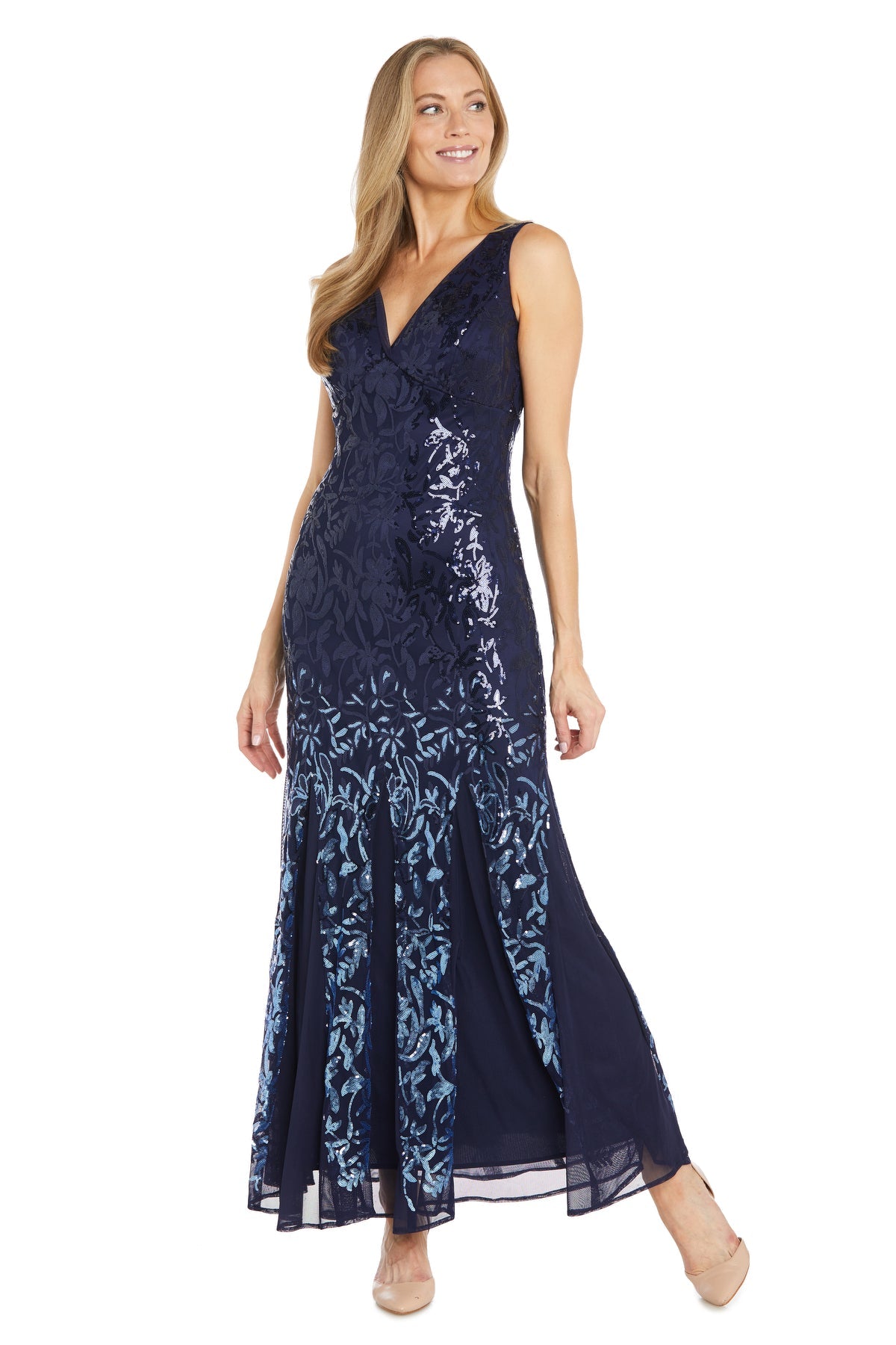 R&M Richards 3209 Long Ombre Sequin Formal Dress