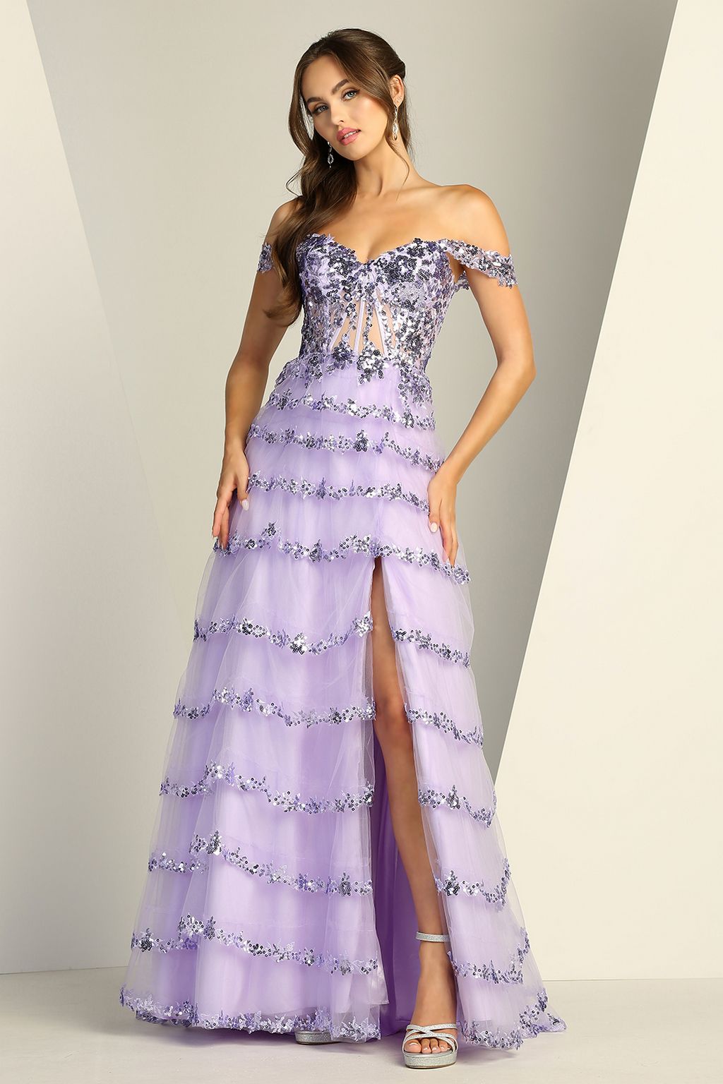 Adora Design 3213 Off Shoulder Sequin A Line Long Formal Prom Dress | Formal Dress Shops Emerald / XL Adora Design 3213 Off Shoulder Sequin A Line Long Formal Prom Dress | Formal Dress Shops Emerald / XL